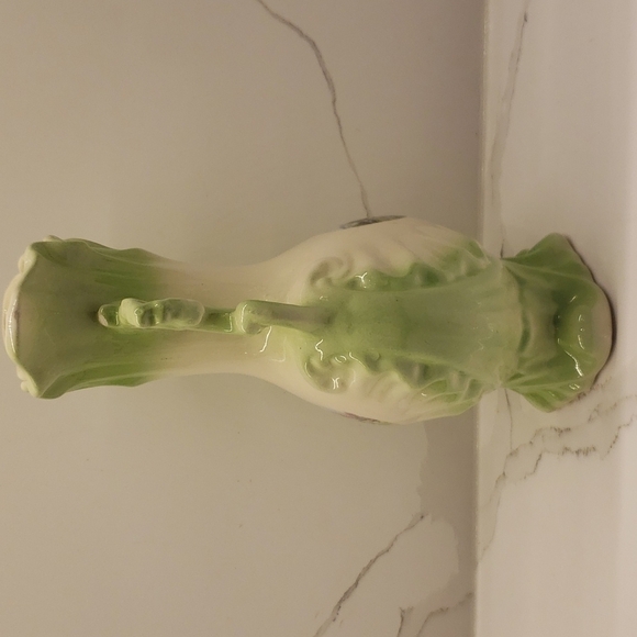 𝅺VINTAGE Ceramic Porcelain Flat Vase ornate handles and top farm picture centre - Picture 6 of 11